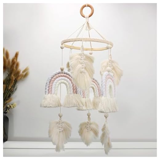 Boho Baby Mobile Baby Crib Mobile Nursery Cot Mobile Macrame Rainbow Baby Mobile Ceiling Mobile Boho Mobile Hanging Newborn Shower Gift