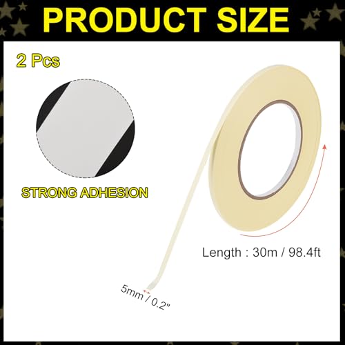 Image of MECCANIXITY 2Pcs Insulating Acetate Roll Cloth Adhesive Tape, 0.2in x 98ft White Electrical Heat Resistant Fabric Tape for Laptop Electric Automotive Guitar Repair Wire Harness
