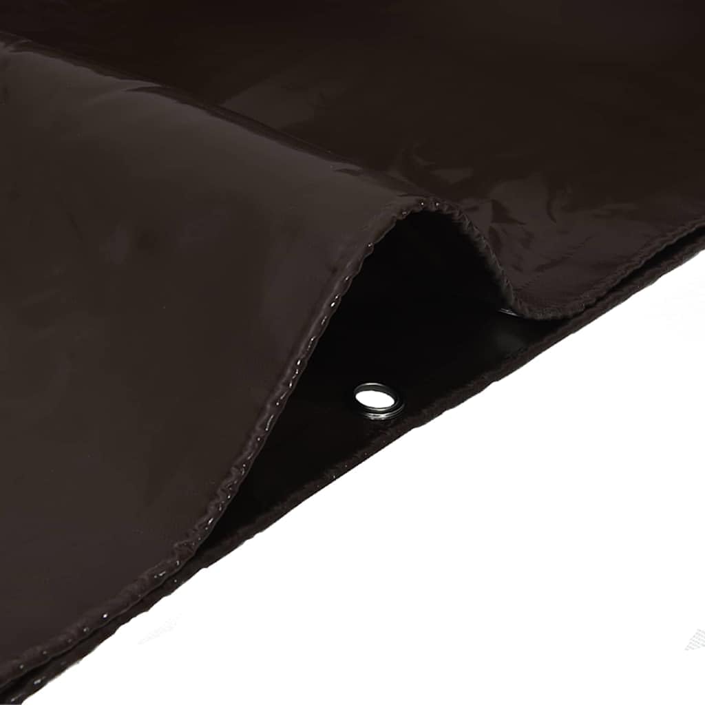 Telone in tela, 650 g/m², marrone, 4 x 8 m, impermeabile, con rivestimento in PVC, antistrappo, resistente alle intemperie, con occhielli in metallo, per giardino, terrazza, garage, auto