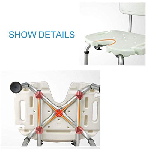 Tabouret de bain réglable en aluminium durable pour douche sécurisée - 4