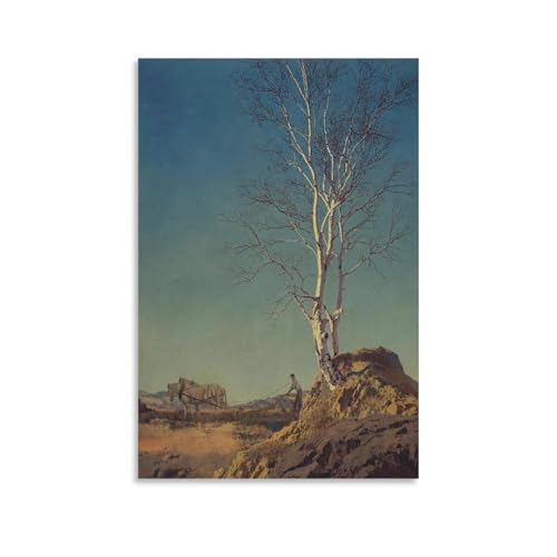 Toile Maxfield Parrish bouleau blanc 60 x 90 cm pour créer un salon nature et élégant