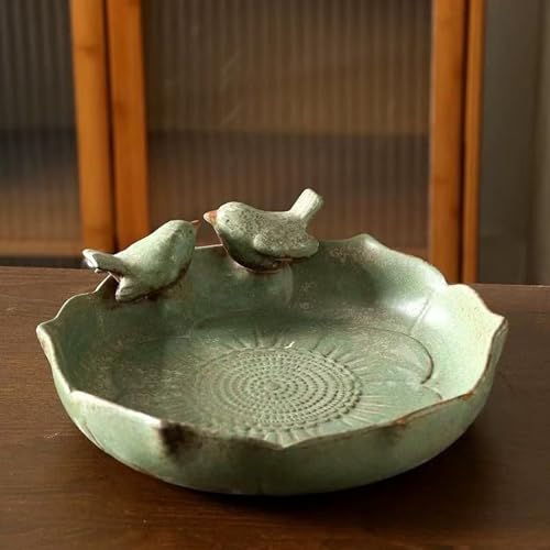 Banhos de pássaros cerâmicos para o ar livre, tigela de banho de pássaro cerâmica,Recipiente de comi