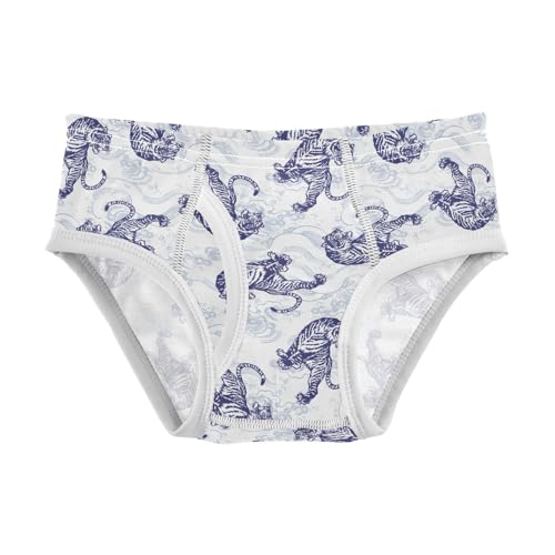 Boys' Underwear Cotton Little Boys Chinese Style Tiger Briefs Soft Toddler Underwear 2T-8Y