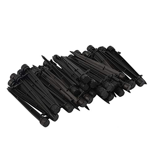 FairytaleMM 50pcs/bag HF618A Professional Bubbler Drip Irrigation Adjustable Emitters Stake Water Dripper Suitable For Garden Irrigate(Black)