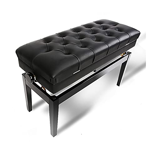 RWRAPS Höhenverstellbarer Massivholz-Duett-Klavierbankhocker, mit Musikaufbewahrung, Elegantes Aussehen, einfache Montage, 86 × 36 × 50~60 cm (Duett-Komfortversion) (86 × 36 × 50~60 cm)