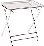 LeisureMod Victorian Accent Sofa Folding End Side Table Tray (Clear)