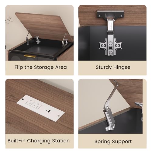 Image of ModernMate 3-in-1 Folding Desk & File Cabinet with 4 Drawers, Power Outlet