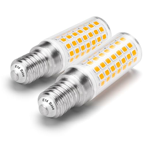 E14 LED Light Bulb, 60w Equivalent, 2700k Warm White Small Edison Screw Candle Bulb, Energy Saving, 5W E14 Corn Lamp Bulbs for Chandelier Cooker Hood Bed side Lighting, AC220-240V, Non-dimmable, 2Pcs