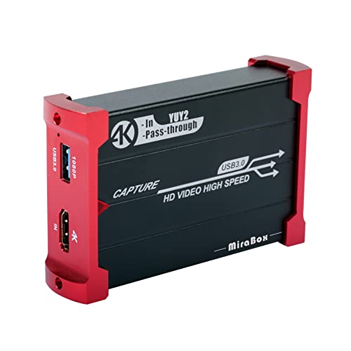 MiraBox USB 3.0 HDMI Game Capture Karte 1080P 60fps Portable HD Video Recorder Gerät Live Streaming für Windows Linux System Superior Low Latency Technologie
