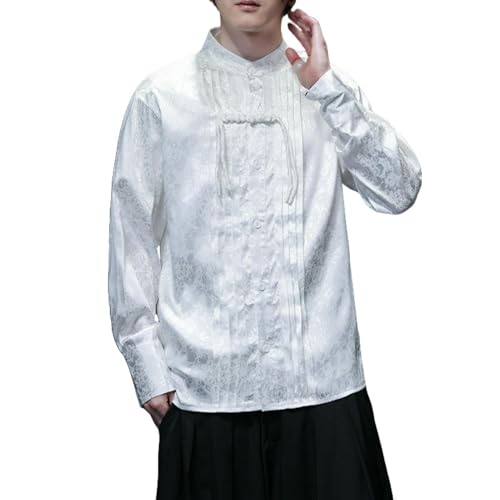 Chemise homme style chinois en satin pour un look original sans effort