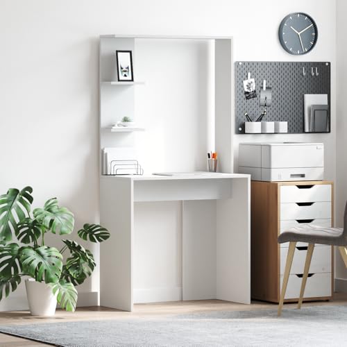 Générique Bureau Blanc Blanc Bois d'ingénierie Moyen Bureau ordi,Meubles,Meubles de...