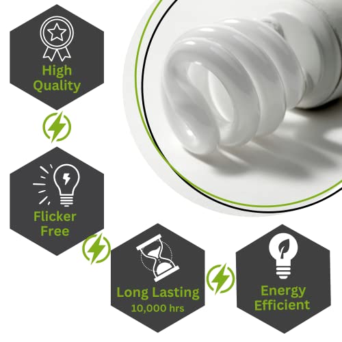 Xtricity Compact Fluorescent Light Bulb T2 Spiral Cfl, 5000K Daylight, 13W (60 Watt Equivalent), 900 Lumens, E26 Medium Base, 120V, Ul Listed (Pack Of 4) #TOP3