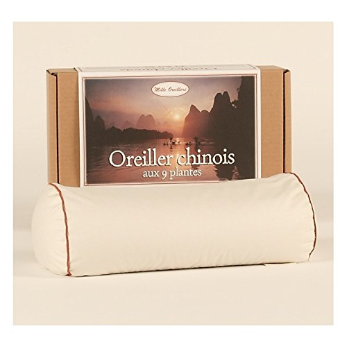 MILLE OREILLERS Oreiller Chinois aux 9 Plantes Bio 36 x 18 x 10 cm