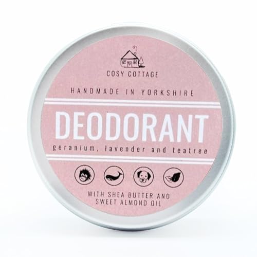 Cosy Cottage Natural Deodorant - 50ml | Geranium and Lavender Essential Oils | Refreshing Floral Scent | Long-Lasting, Paraben Free, Alcohol Free and Palm Oil Free
