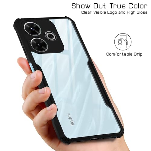 Image of Jkobi Back Case Cover for Xiaomi Mi Redmi 13 4G | 5G (Shockproof with Polycarbonate Clear Panel | Black)
