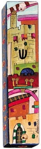 Soporte grande de madera para mezuzá de Yair Emanuel  Jerusalem by Yair Emanuel