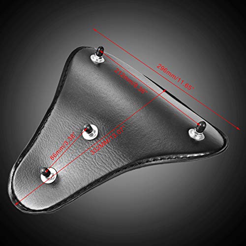 KATUR Motorcycle Slim Synthetic Leather Seat Brown Crocodile Mounting Cover Cowl Pad for Most of The Solo Passenger Harley Sportster Bobber Chopper Custom - Thumbnail 3