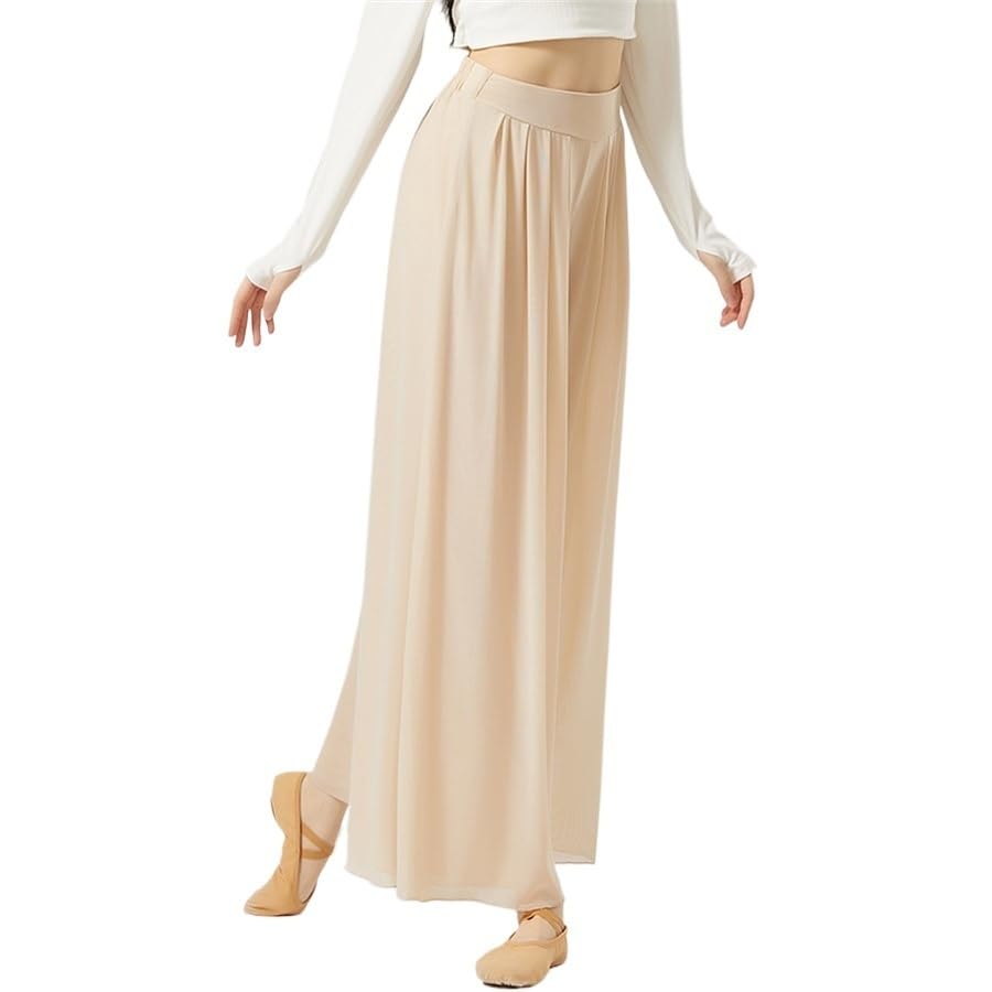 Pantalon danse moderne femme maille jambes larges vêtement de ballet