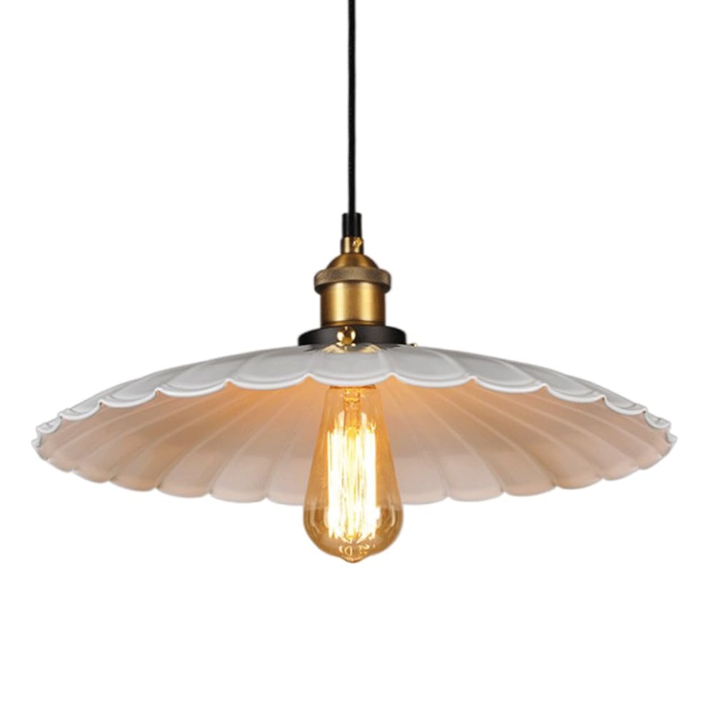 SYAXVOM Nordic Industrial Style E27 Chandelier - Wrought Iron Umbrella-Shaped Pendant Light for Home & Commercial Use(35cm)