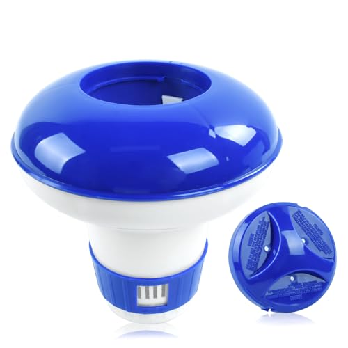 DIELOVEHUA 5 Pulgadas Dispensador Cloro Piscina, Dispensador de Cloro Flotante, Flotador dosificador de Piscina, Dosificador Flotante, Ajustable, para Piscinas, Spas, Acuarios