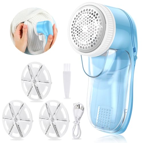 bubbacare Lint Remover, USB Rechargeable Bobble Remover, Electric Lint Remover with 2 Replaceable Blades, Portable Fabric Lint Shaver, Jumper Shaver for Sweaters, Textiles, Wool, Carpets