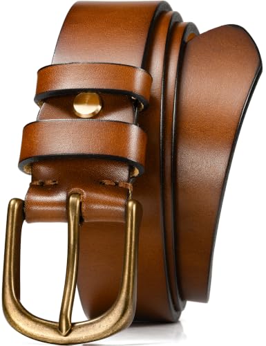 Image of WOLFANT Thicken Full Grain Leather Belt for Men,1.5 inch Italian Solid Leather | All-Day Comfy Heavy Duty Leather Belt for Casual, Work and Daily Wear