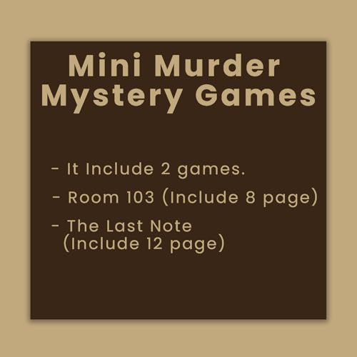 Image of VEENSHI 2 Mini Murder Mystery Games - Room 103 & The Last Note | Crime Solving Detective Game Set | Immersive Murder Mystery Experience for Adults & Teens | 2 Short Games