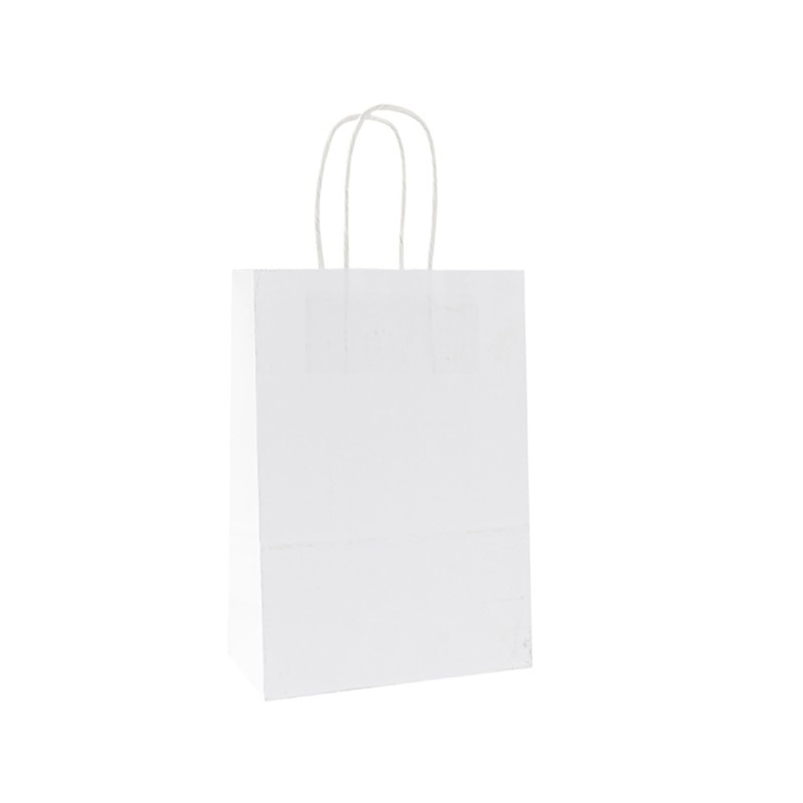 Sacchetto regalo in carta kraft colorata, tinta unita, for confezionare dolcetti da asporto, compleanni, matrimoni per Festa, Compleanno(White,30pcs)