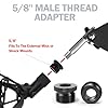 2 Pack Mic Screw Adapter, 5/8" Male to 3/8" Female Microphone Screw Thread Converter, Mic Stand Adapter for Microphone Mount to Camera Tripod, Black Metal Mic Screw for Studio Recording #5