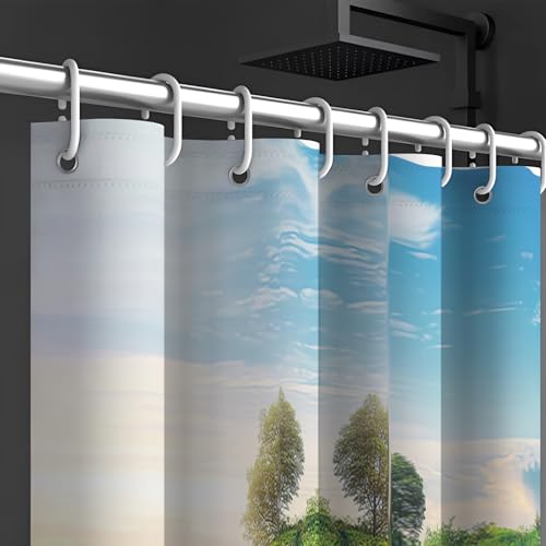 Rideau de douche végétation luxuriante imperméable et rideau de bain lavable