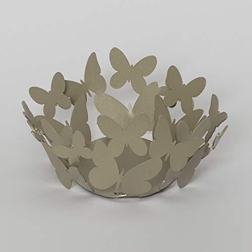 Bomboniera Cestino Farfalle Tondo Portapane Portafrutta Sabbia Arti & Mestieri