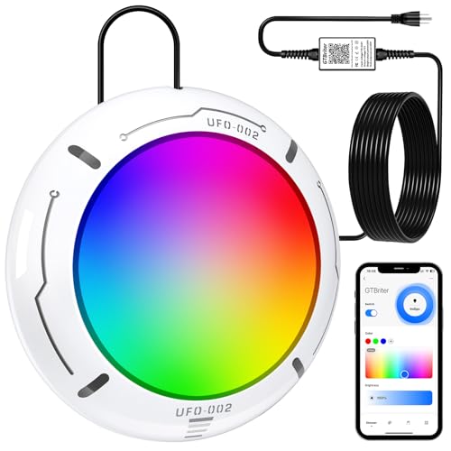 LED Pool Lights for Above Ground Pool with APP Control 20W RGB Pool Light with Suction Cups and Built-in Magnets IP68 12V Underwater Pool Light for Above ground Inground Pools Waterproof 28FT Cord