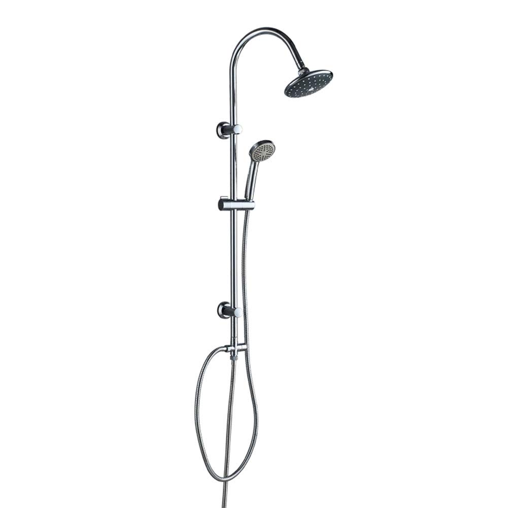 Système de douche apparent chromé avec mitigeur en laiton et douchette