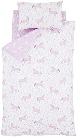 Catherine Lansfield Folk Unicorn Easy Care Single Fitted Sheet Pink