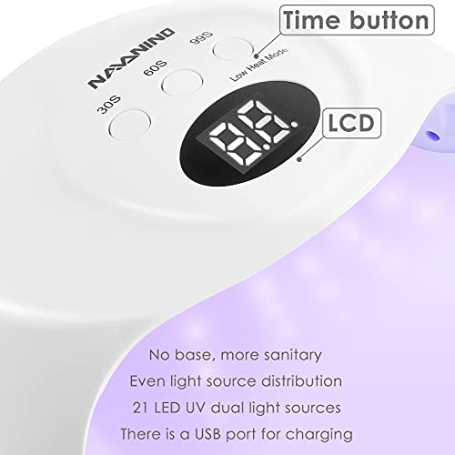NAVANINO Nageltrockner LED/UV Lampe für Gelnägel, 30/60/99/120s Timer, Infrarot Sensor, LCD Display, Aushärtungswerkzeug… – Bild 4