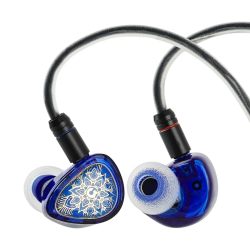 Image of Linsoul TANGZU Wan'er S.G II in Ear Monitor,HiFi Wired Earbuds,10mm Dynamic Driver PET Diaphragm Gaming IEM Earphones with 2Pin Detachable OFC Cable for Audiophile DJ Stage (Clear Blue, 3.5mm Mic)