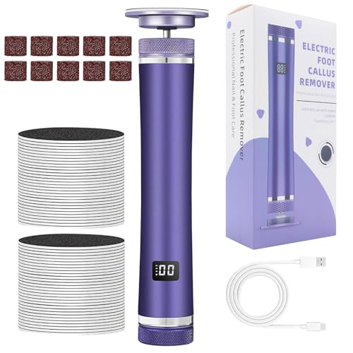 Lima de pies eléctrica | Eliminador de callos de pies eléctrico | Raspador de talones recargable ajustable con velocidades para mujeres hombres deportes ancianos hogar salón y spa
