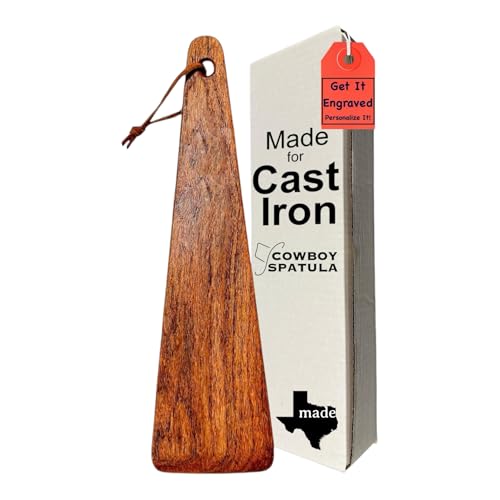 Comparison: Best Cooking Utensils For Cast Iron 10 COWBOY SPATULA Mesquite Wood Spatula - Original Handmade in Texas Made in USA For Non stick Frying Pan, Cast Iron Skillet, griddle, baking, stainless steel (Original - Plain - No personalization)