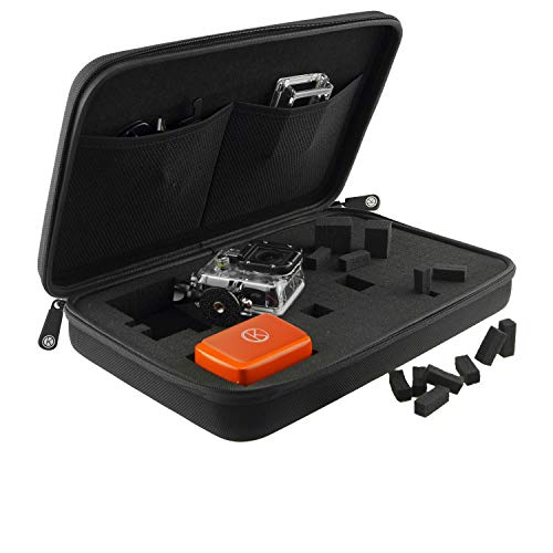 CamKix Carrying Case with Customizable Interior for Gopro Hero 5 Black and Session, Hero 4, Session, Black, Silver, Hero+ LCD, 3+, 3, 2, 1 - Tailor The Case to Your Needs - Travel or Home Storage