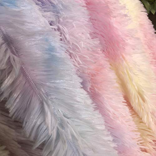 Plush Super Soft Blanket Colorful Bedding Sofa Cover Furry Fuzzy Fur Warm Throw Cozy Couch Blanket For Winter (51"X63", Rainbow) #TOP4