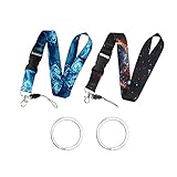 CONJUNTO EXCELENTE: obtendrá 2 correas de cuello con cordón de colores y 2 llaveros; una excelente combinación para guardar su identificación y llaves; suficiente para el uso diario. Este cordón de velcro cuenta con un broche de metal desmontable de alta calidad, perfecto para colgar accesorios como estuches para llaves, billeteras y más.