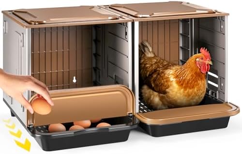 Chicken Nesting Box, 2 Compartment Nesting Boxes for Chickens, Chicken Laying Boxes