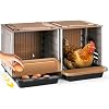 Chicken Nesting Box, 2 Compartment Nesting Boxes for Chickens, Large Chicken Laying Boxes for Egg Collection & Hen on Nest, Roll Away Nesting Boxes Chicken (Extra Large)
