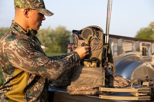 Image of TENZING 2300 Whitetail Day Pack, Mossy Oak Bottomlands | Rugged Durable Camo Hunting Backpack with 4 Compartments & 13 Organizational Pockets, Hydration Bladder Compatible