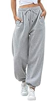 VINMEN Cinch Bottom Sweatpants for Women with Pockets