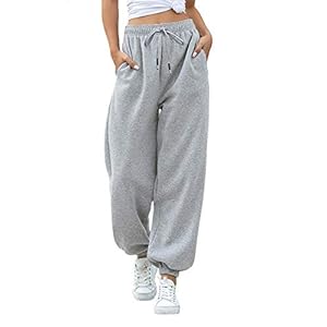 VINMEN Cinch Bottom Sweatpants for Women with Pockets