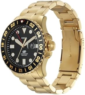 Fossil Blue GMT Gold-Tone Stainless Steel Watch - FS5990