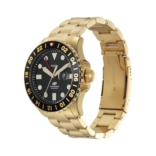 Fossil Blue GMT Gold-Tone Stainless Steel Watch - FS5990
