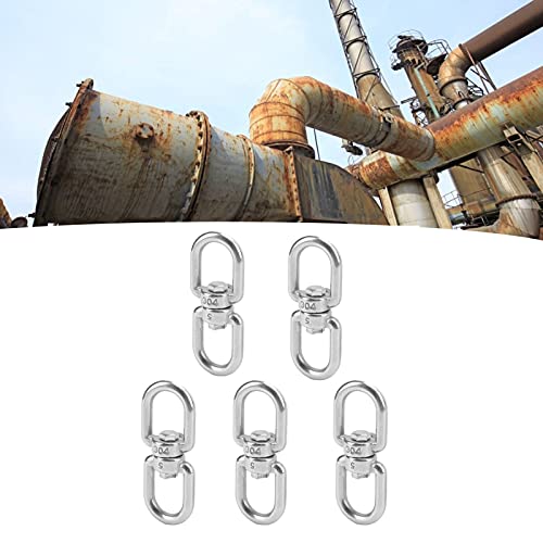 Baxnore 5 PCS M5 Rotate Hooks, 304 Stainless Steel Hook Connector, Double Ended Rotate Lifting Hook, Eye Shackle Hook for Rigging Setups