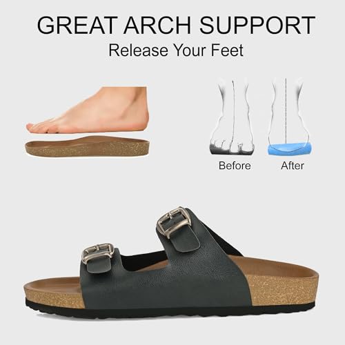 Image of Centrino Women's Berkin-Style Slip-On Sandals | Open Toe Design | Soft PU Footbed | Lightweight & Comfortable | Arch Support | On-Grip Sole | Casual Outdoor Wear (9226)